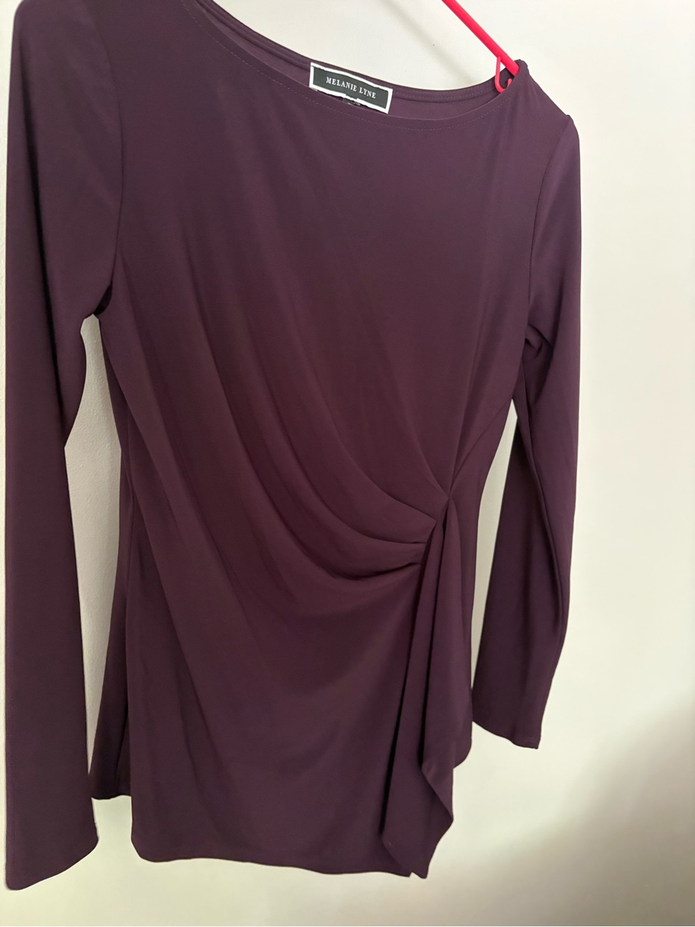 Melanie Lyne Plum Draped Long Sleeve Top
